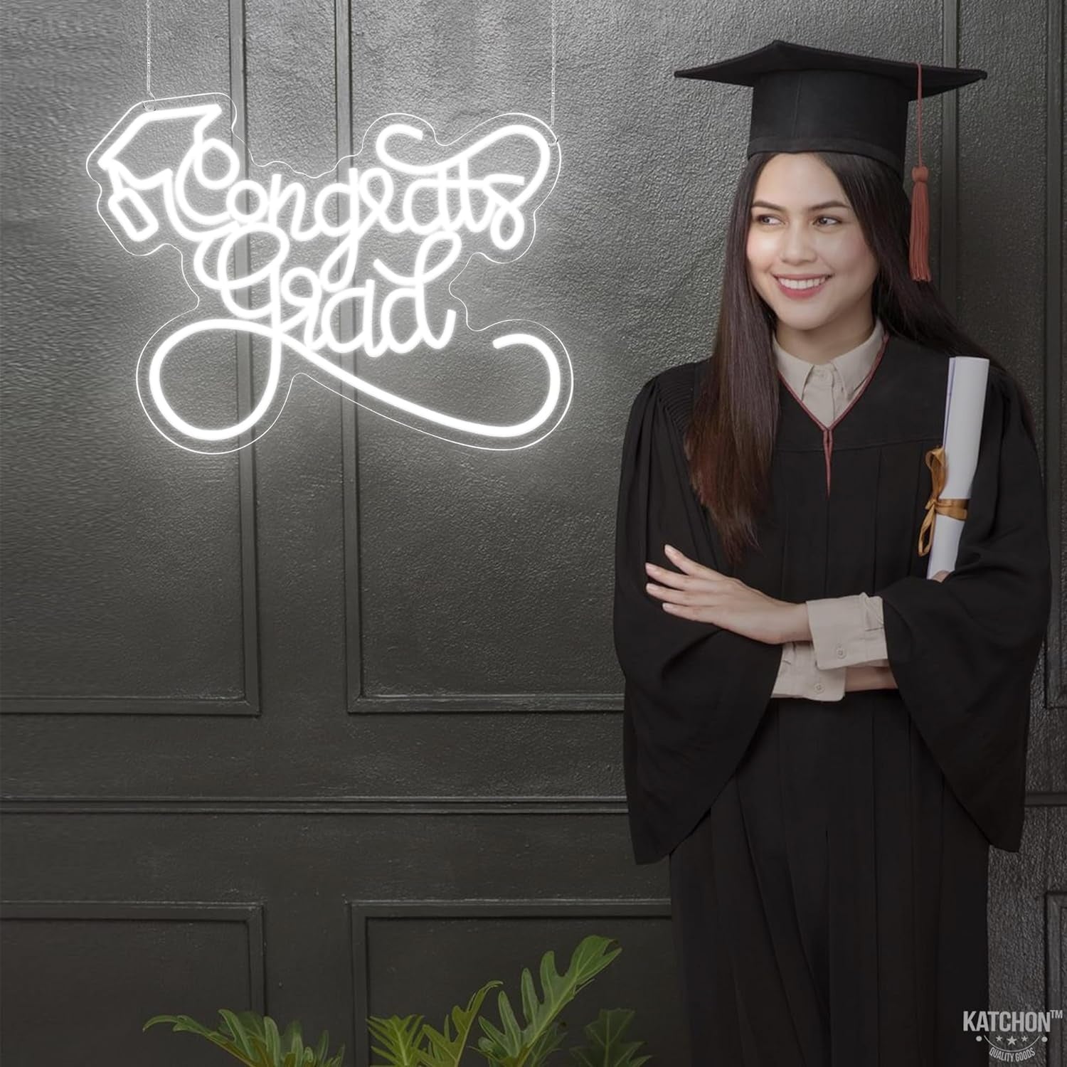 Congrats Grad Neon Sign Congratulations Neon Sign Graduation Party Decorations | Shineneon