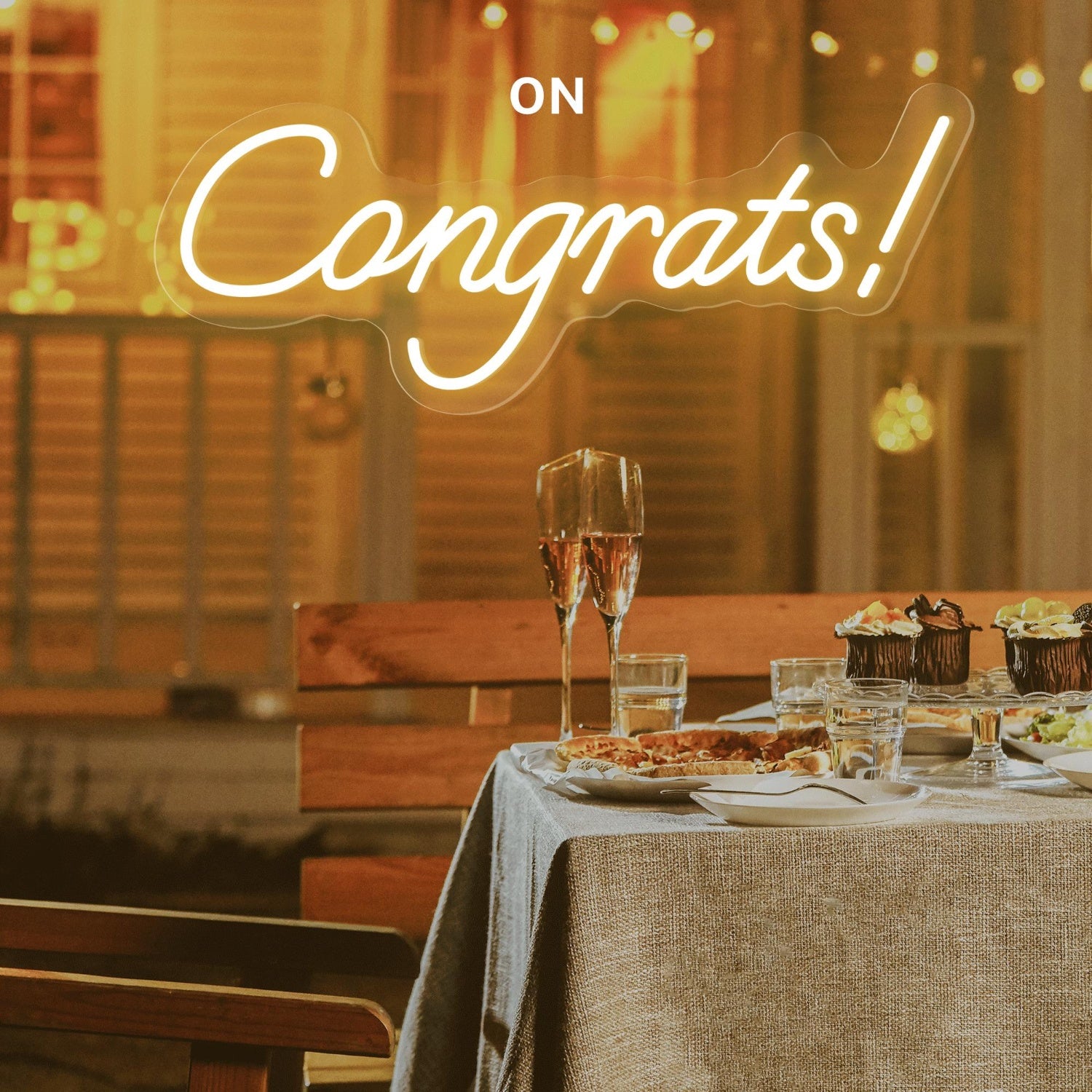 Congrats Warm White Led Neon Sign Indoor Celebration Decor | Shineneon