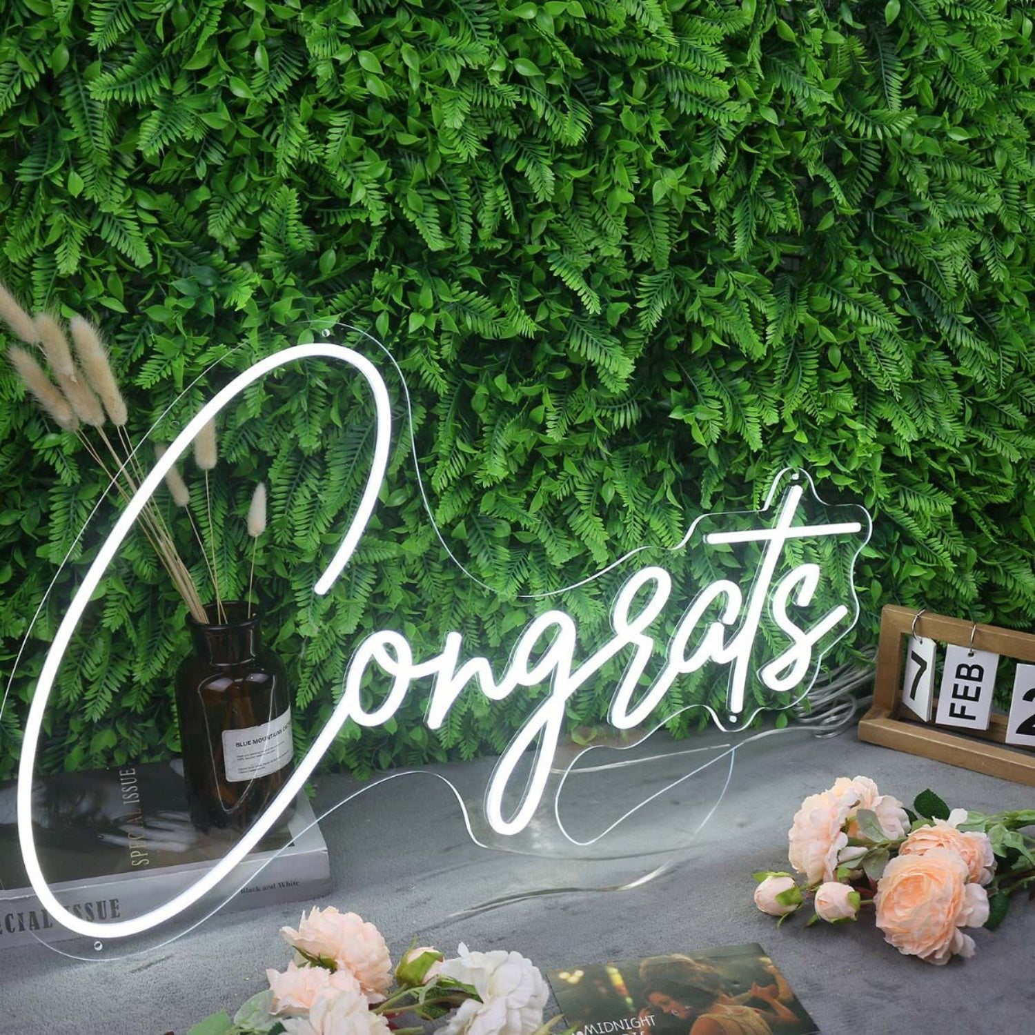 Congrats White Custom Led Neon Sign | Shineneon