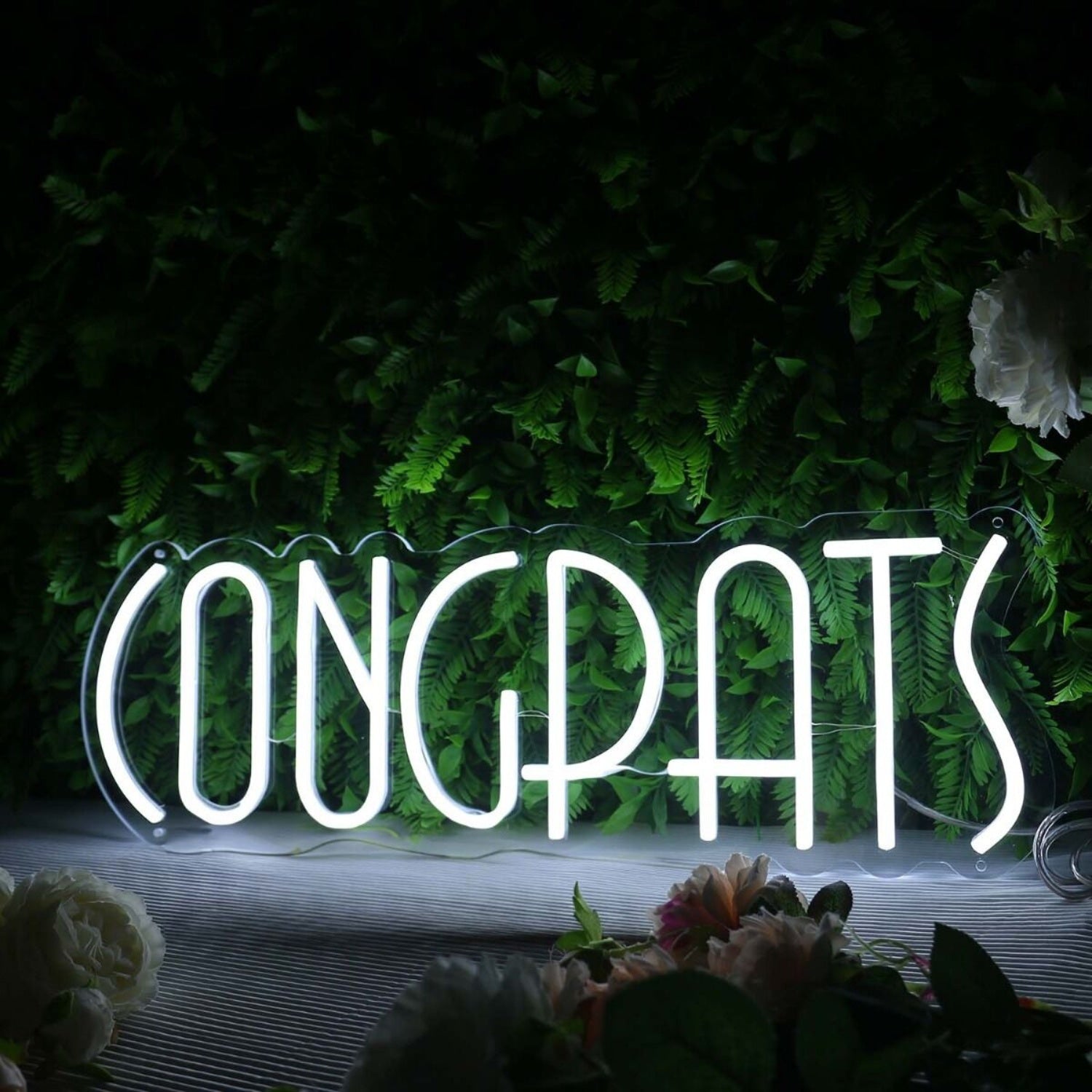 Congrats White Led Neon Sign - Shineneon