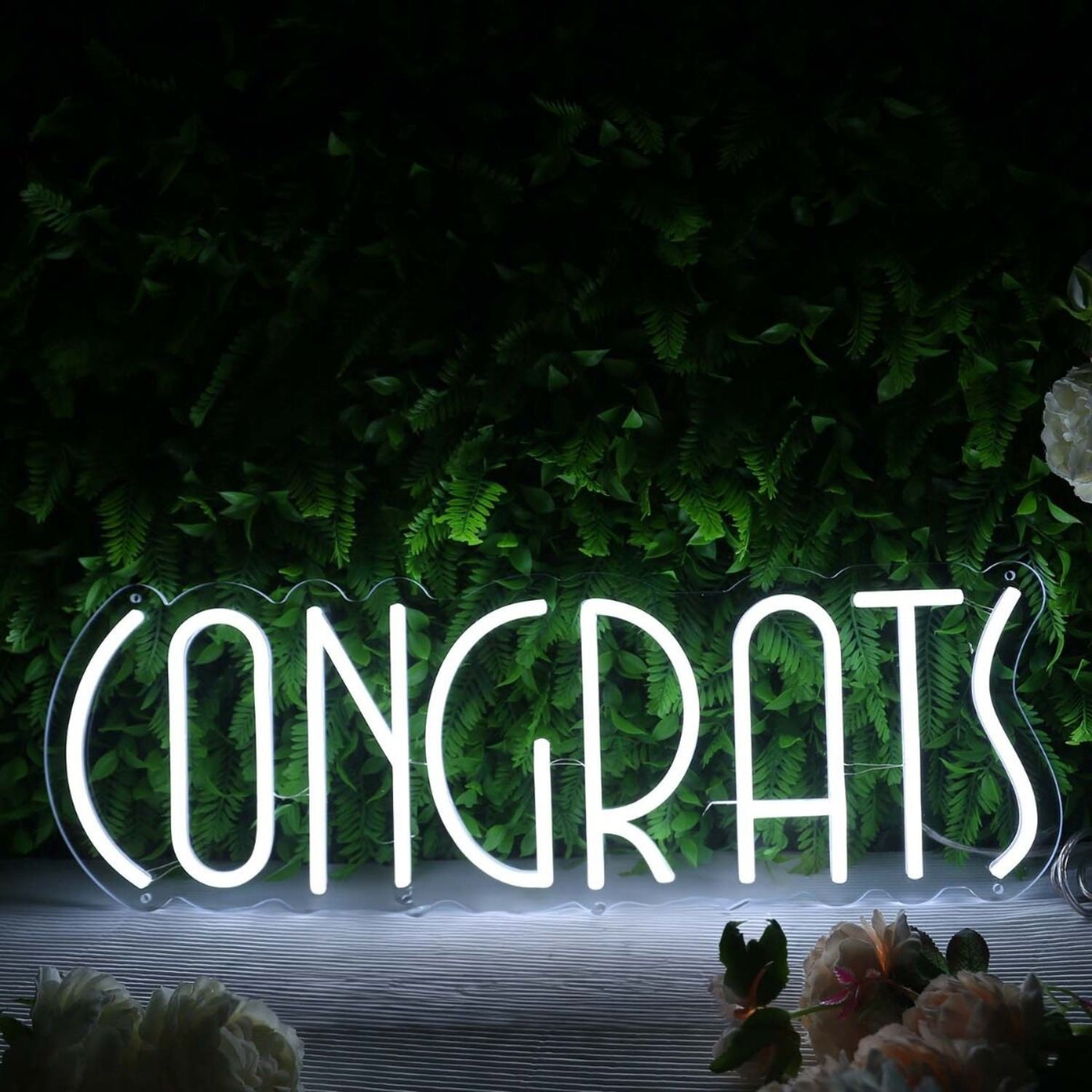 Congrats White Led Neon Sign - Shineneon