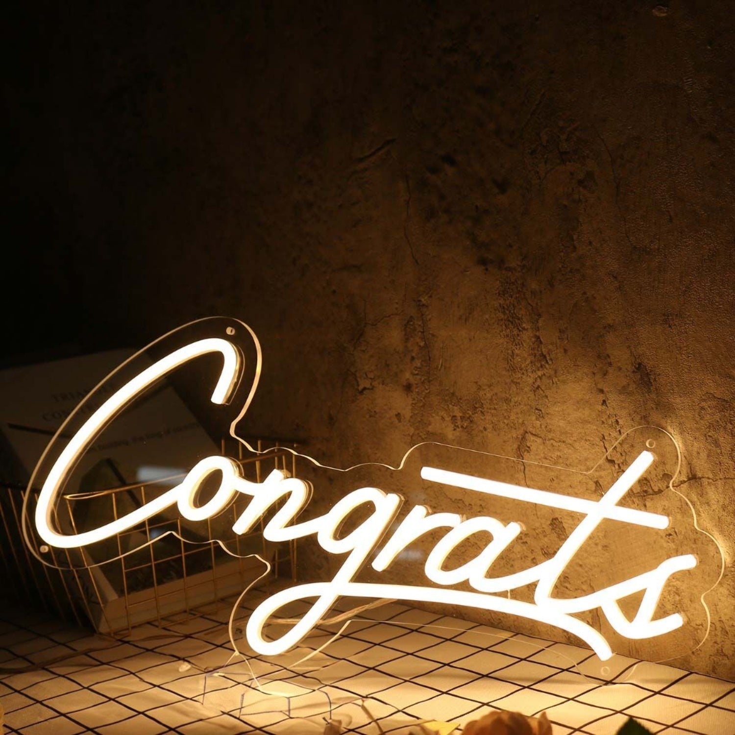 Congrats Yellow Custom Led Neon Sign - Shineneon
