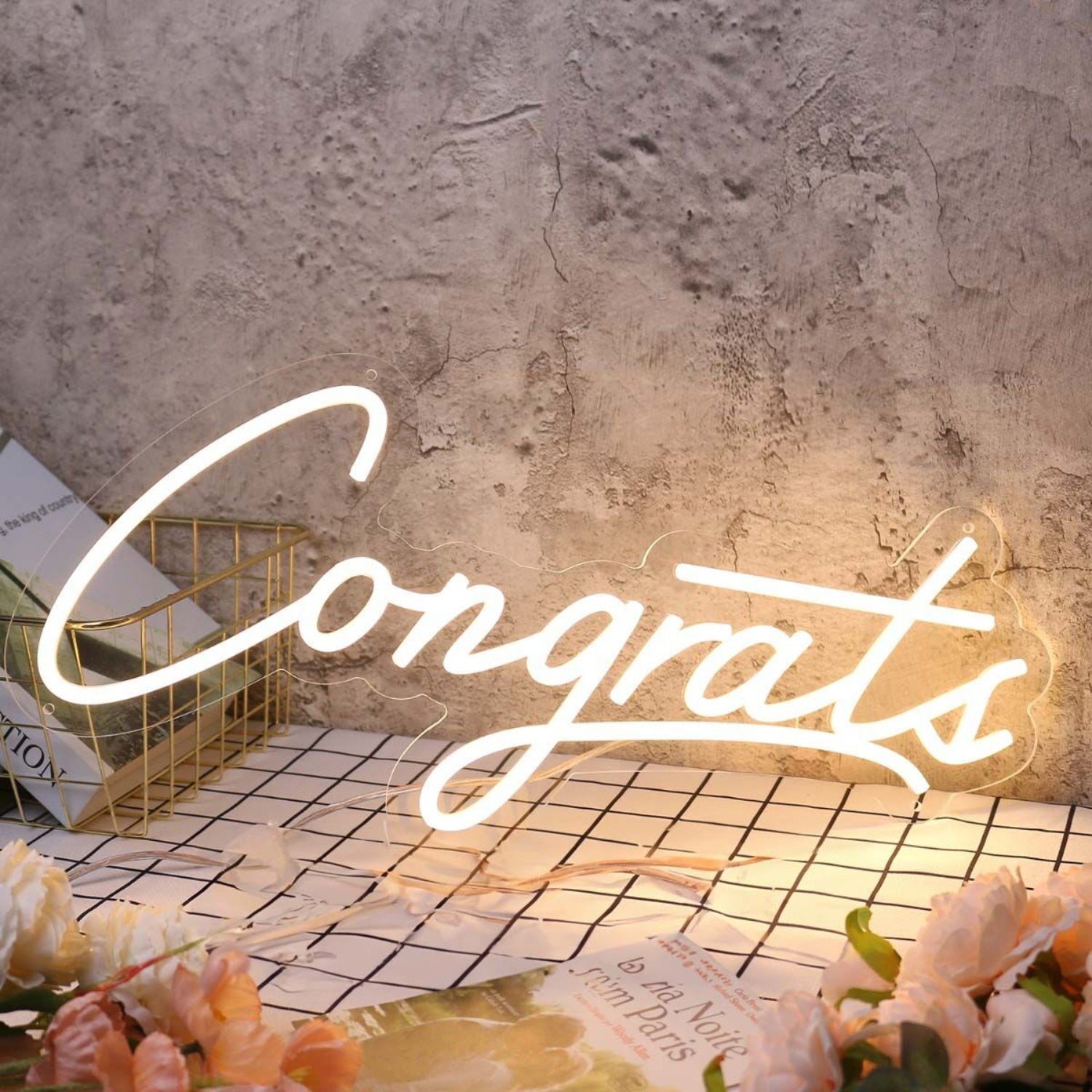 Congrats Yellow Custom Led Neon Sign - Shineneon