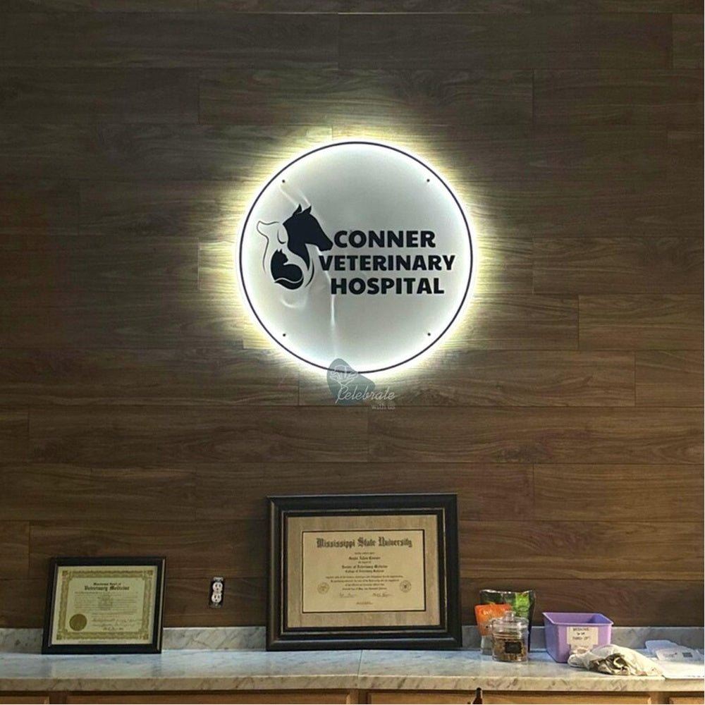 Conner Veterinary Hospital Acrylic Business Logo Sign - Shineneon