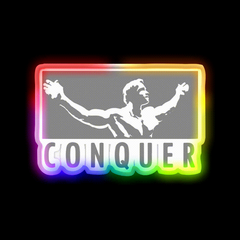 Conquer Gym Fitness Led Neon Sign Rgb Color