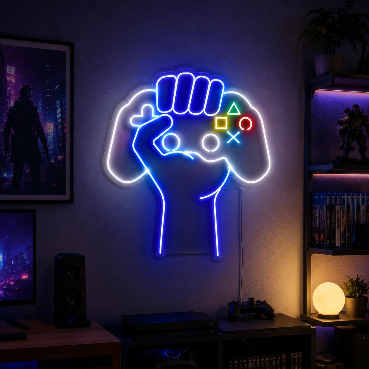 Controller Fist Neon Sign LED Neon Sign real lifestyle scene
