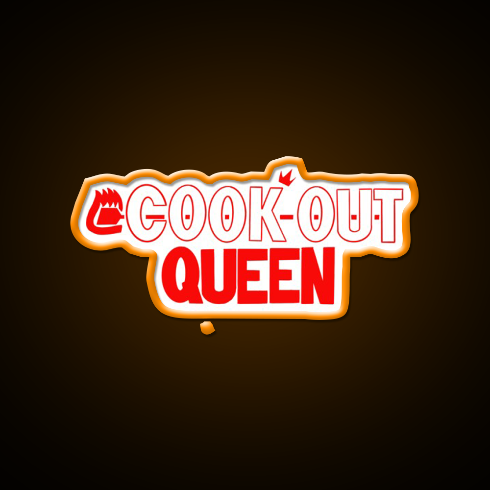 Cook Out Queen Fast Food Led Neon Sign For Burger Place Rgb Color