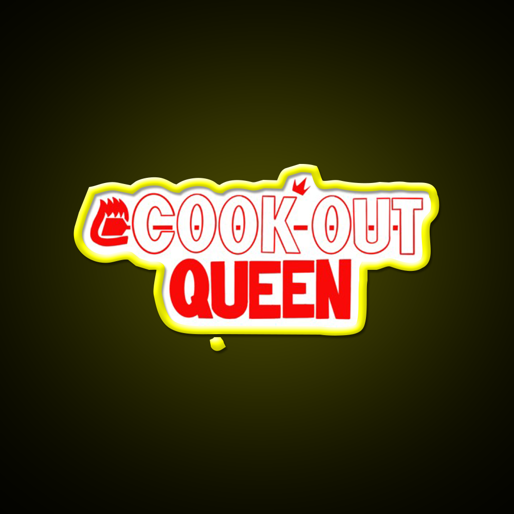 Cook Out Queen Fast Food Led Neon Sign For Burger Place Rgb Color