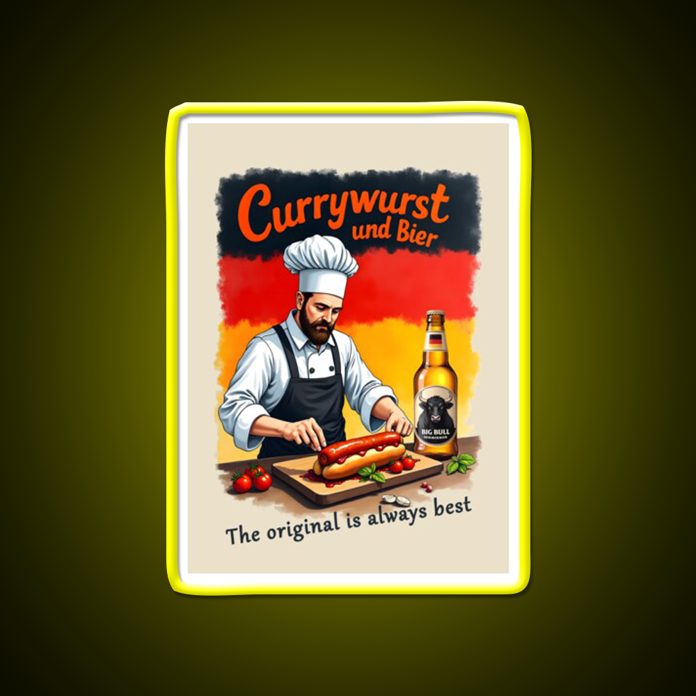 Cook Says German Currywurst Is Always Bar Decor Led Neon Sign Rgb Color - LED neon sign view 7