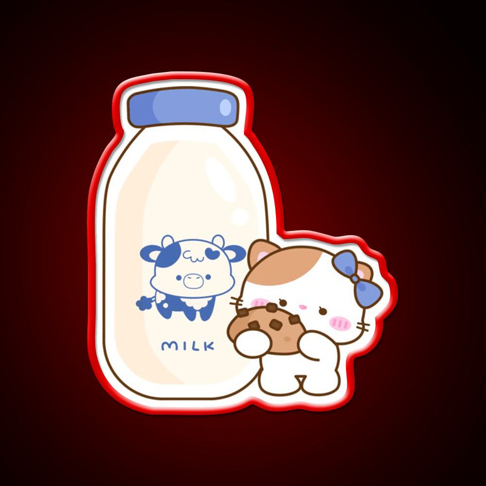 Cookie And Milk Snack Food Led Neon Sign Rgb Color - Shineneon