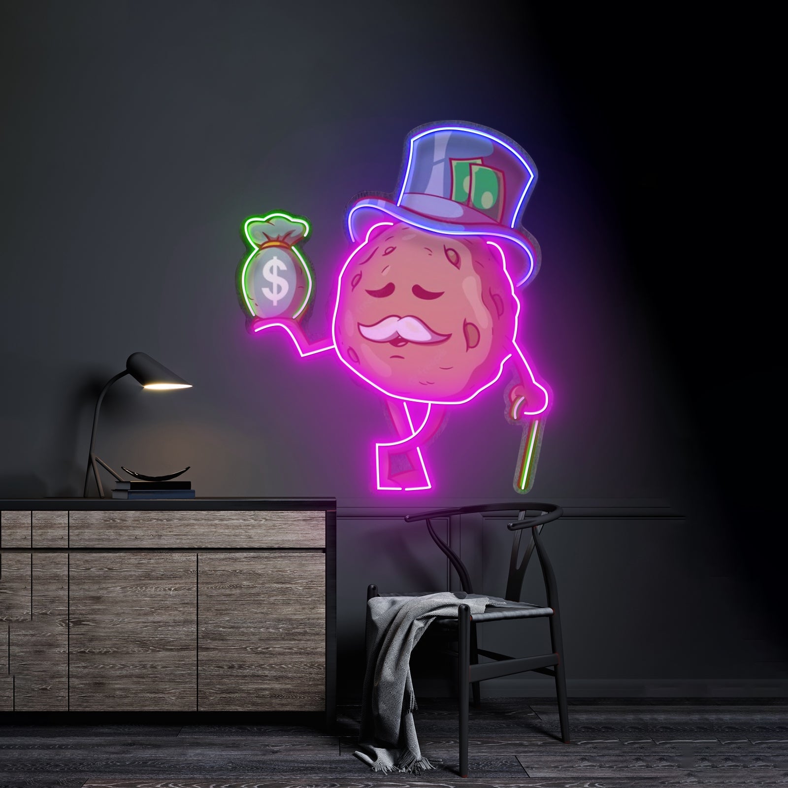 Cookie Fortune With A Bag Of Money Led Neon Sign Light Custom Led Signs - Shineneon