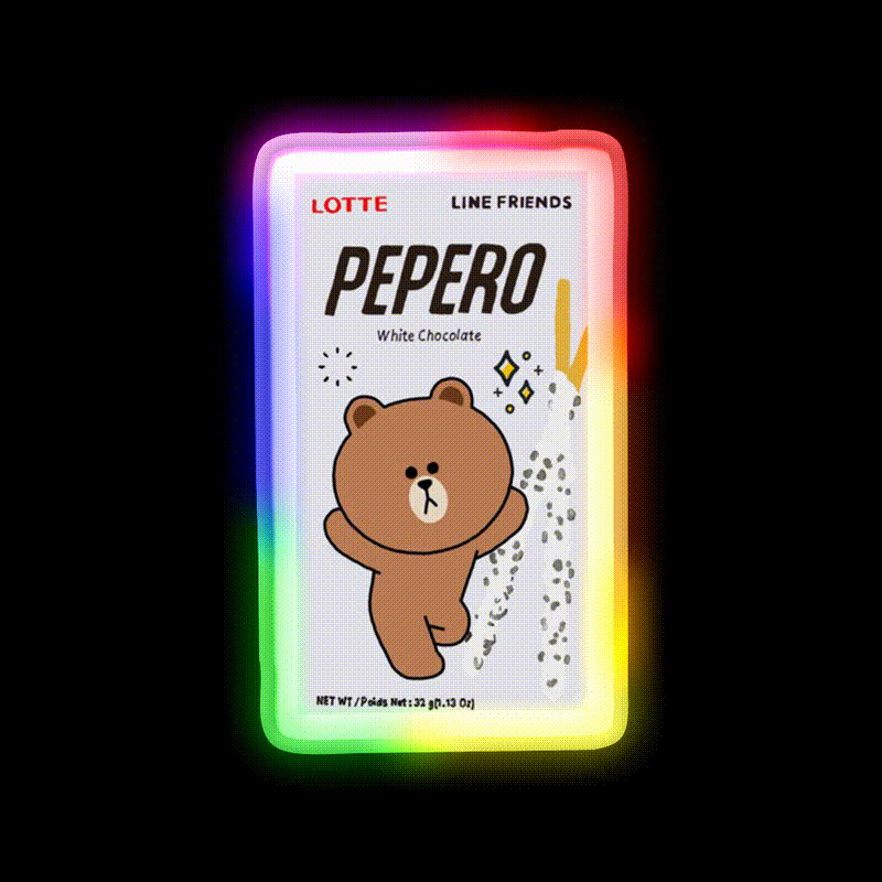 Cookies And Creme Pepero Pocky Snack Food Led Neon Sign Rgb Color - LED neon sign close-up detail