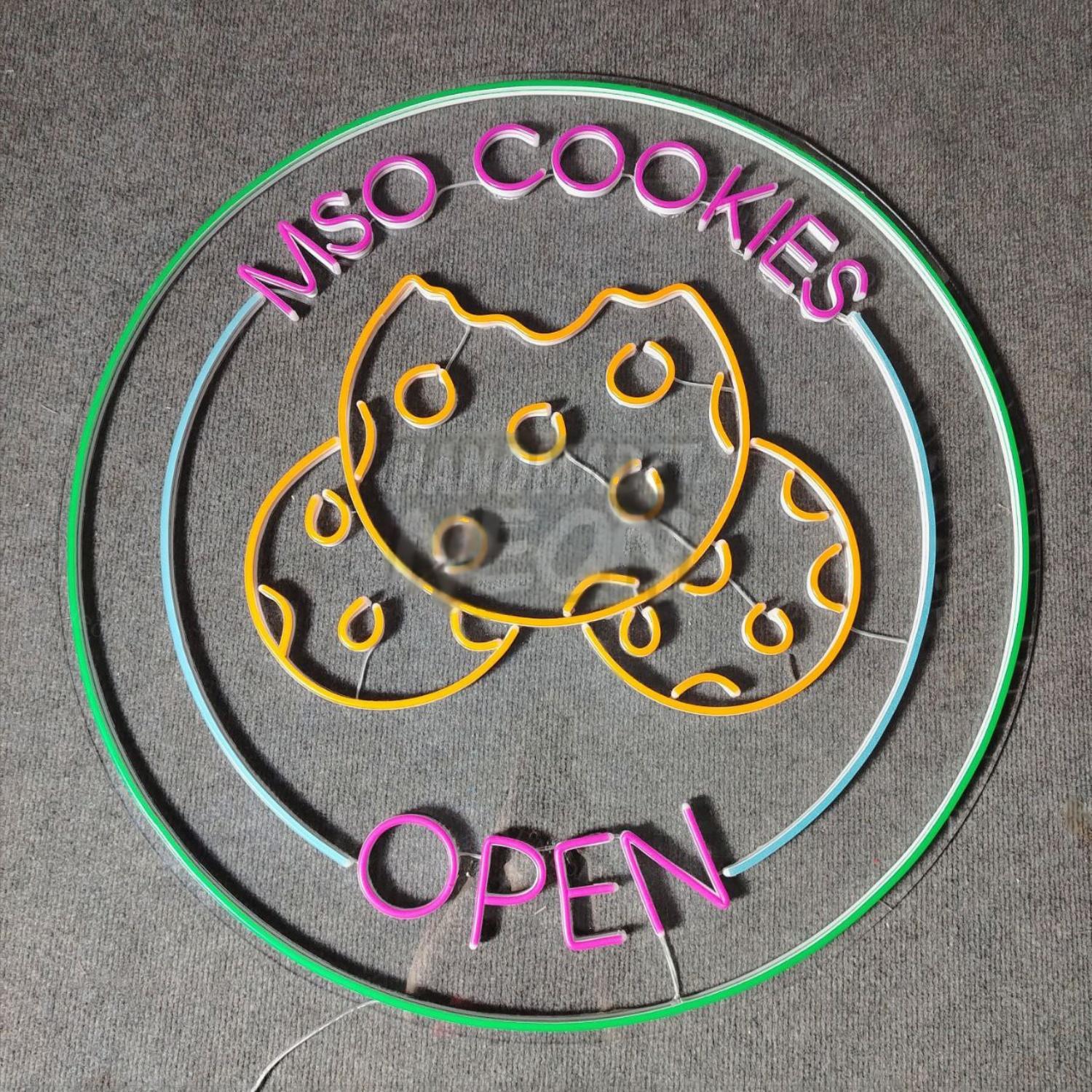 Cookies Open Logo Led Sign Baking Kitchen Room Wall Decor | Shineneon