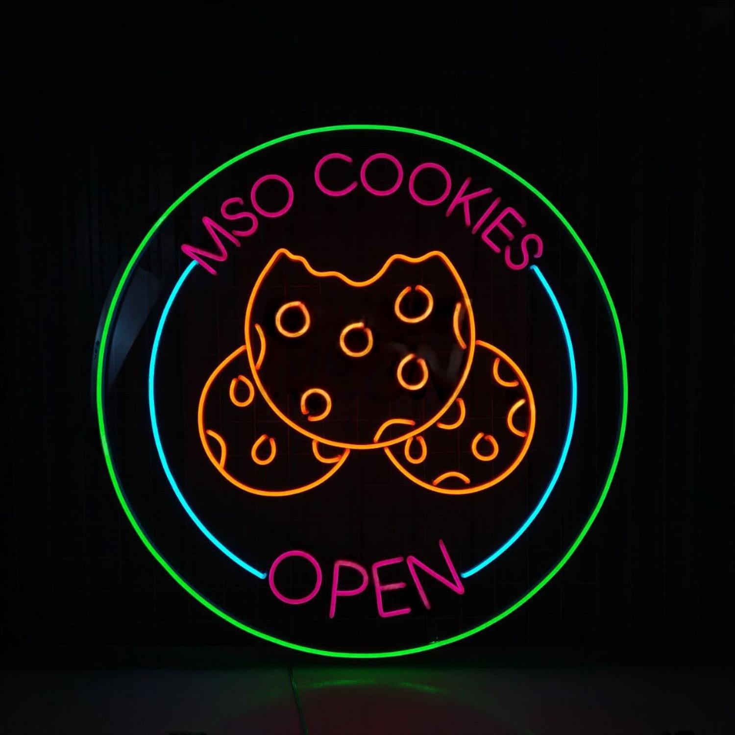 Cookies Open Logo Led Sign Baking Kitchen Room Wall Decor | Shineneon