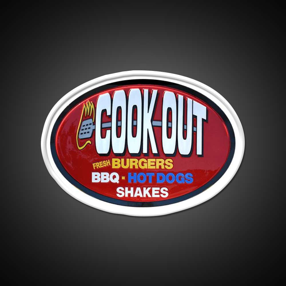 Cookout Fast Food Led Neon Sign For Burger Place Wall Decor Rgb Color