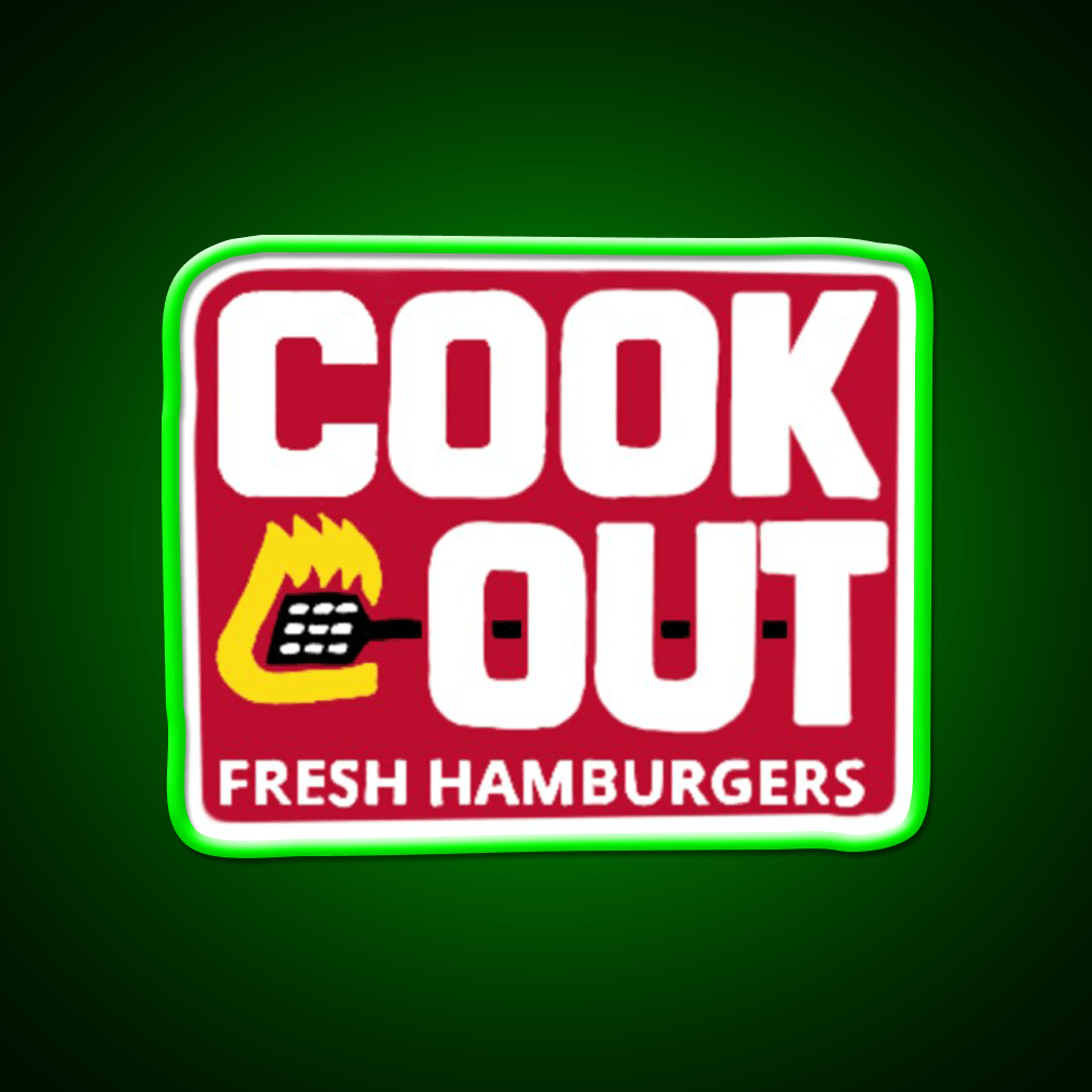 Cookout Logo Fast Food Led Neon Sign For Burger Place Rgb Color - Shineneon