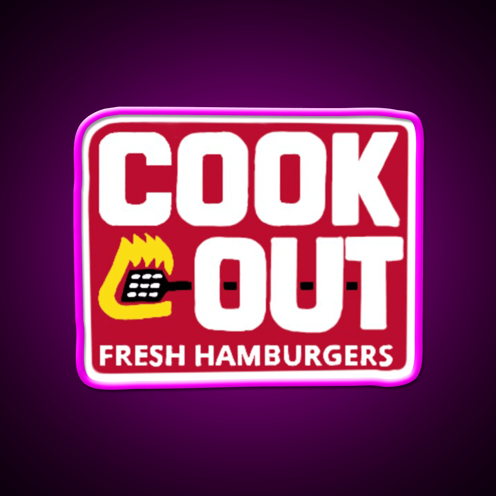 Cookout Logo Fast Food Led Neon Sign For Burger Place Rgb Color - Shineneon