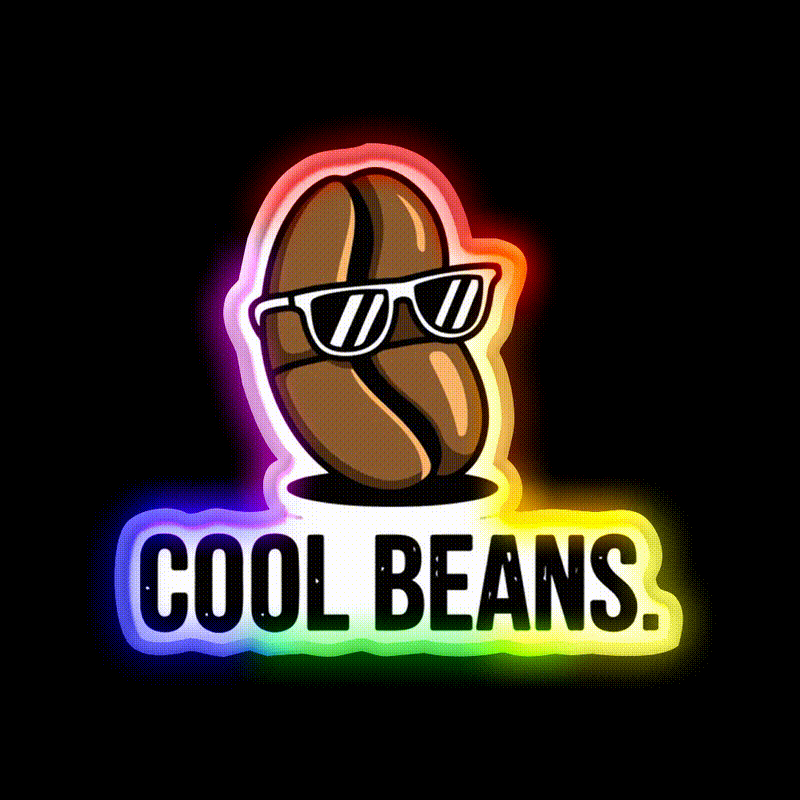 Cool Beans Cafe Led Neon Sign Espresso Bar Art Rgb Color