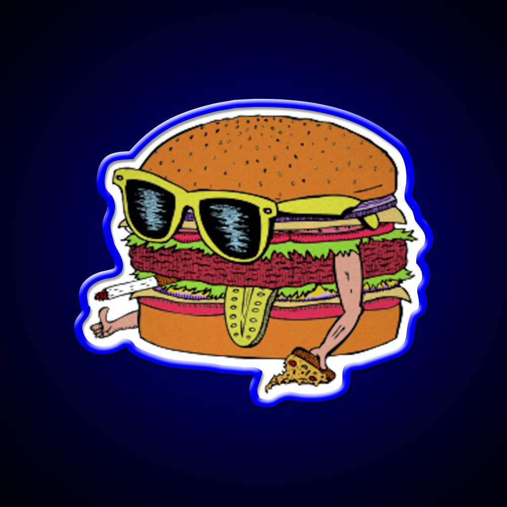 Cool Burger Fast Food Led Neon Sign For Burger Place Rgb Color