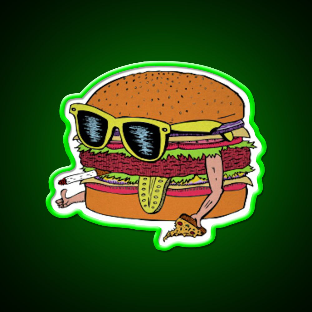 Cool Burger Fast Food Led Neon Sign For Burger Place Rgb Color