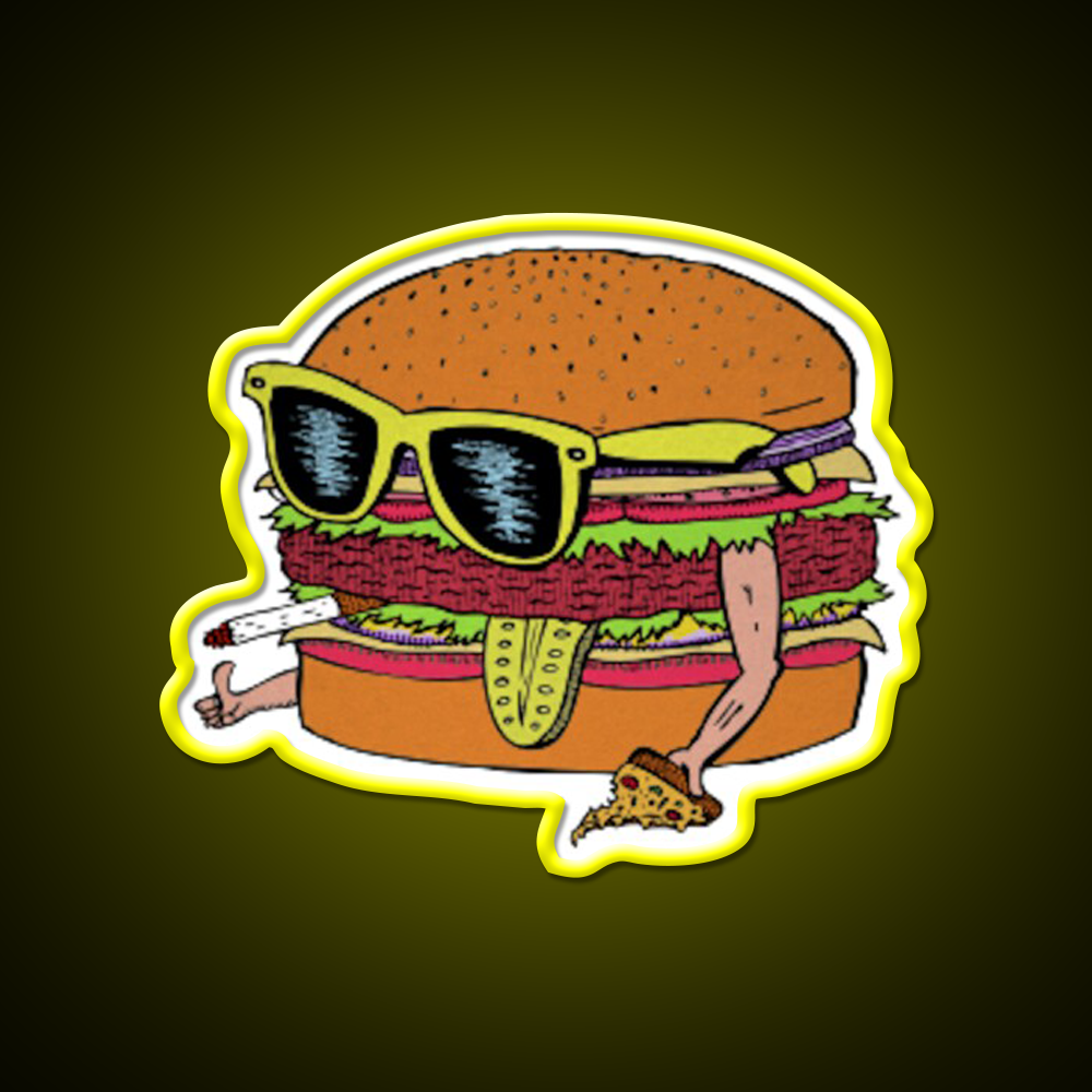 Cool Burger Fast Food Led Neon Sign For Burger Place Rgb Color