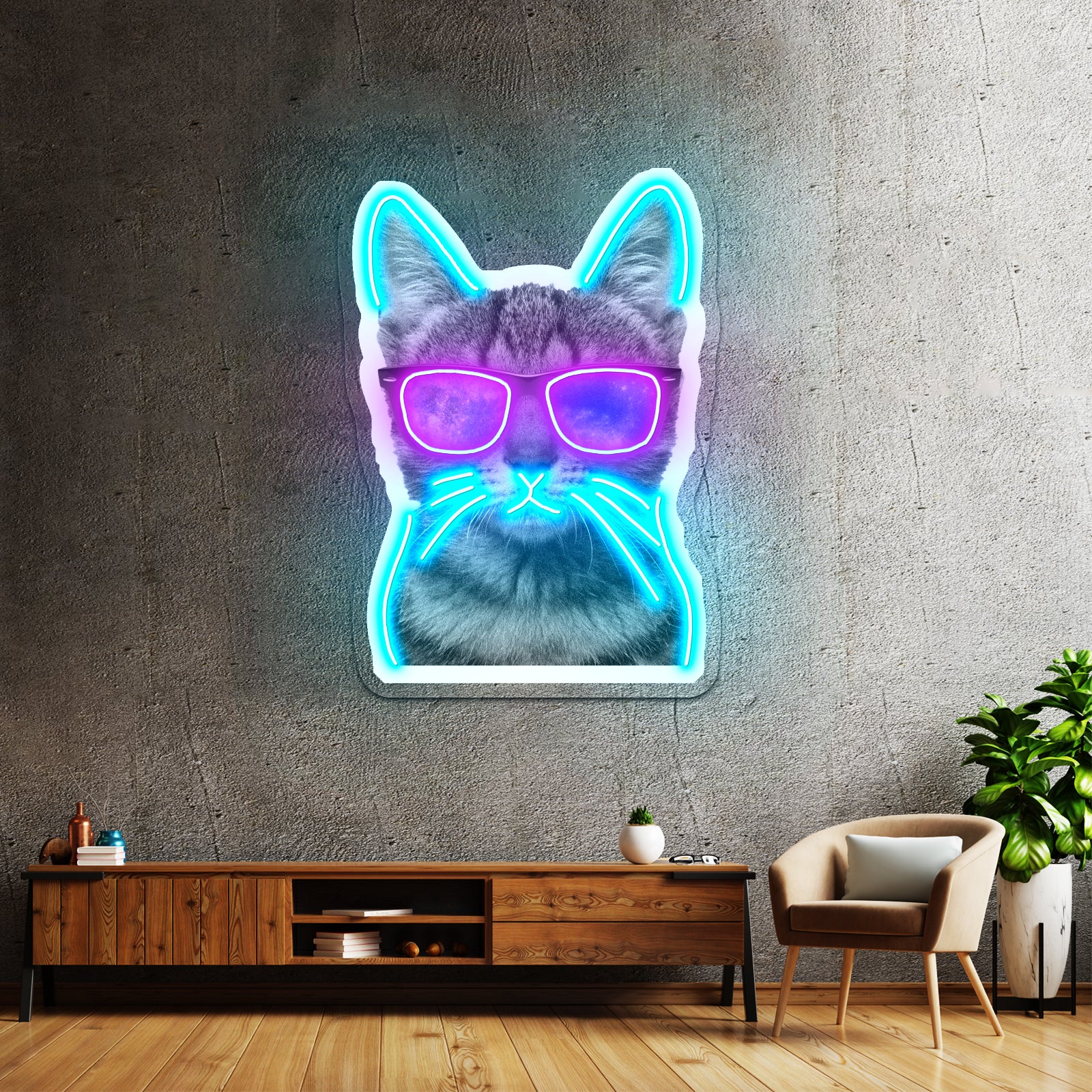 Cool Cat Sunglasses Neon Signs