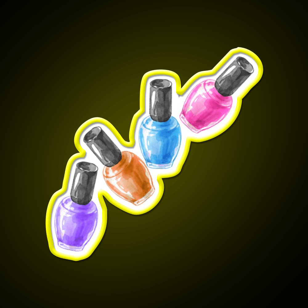 Cool Cute Colorful Nail Polish Bottle Nail Salon Led Neon Sign Rgb Color - Shineneon