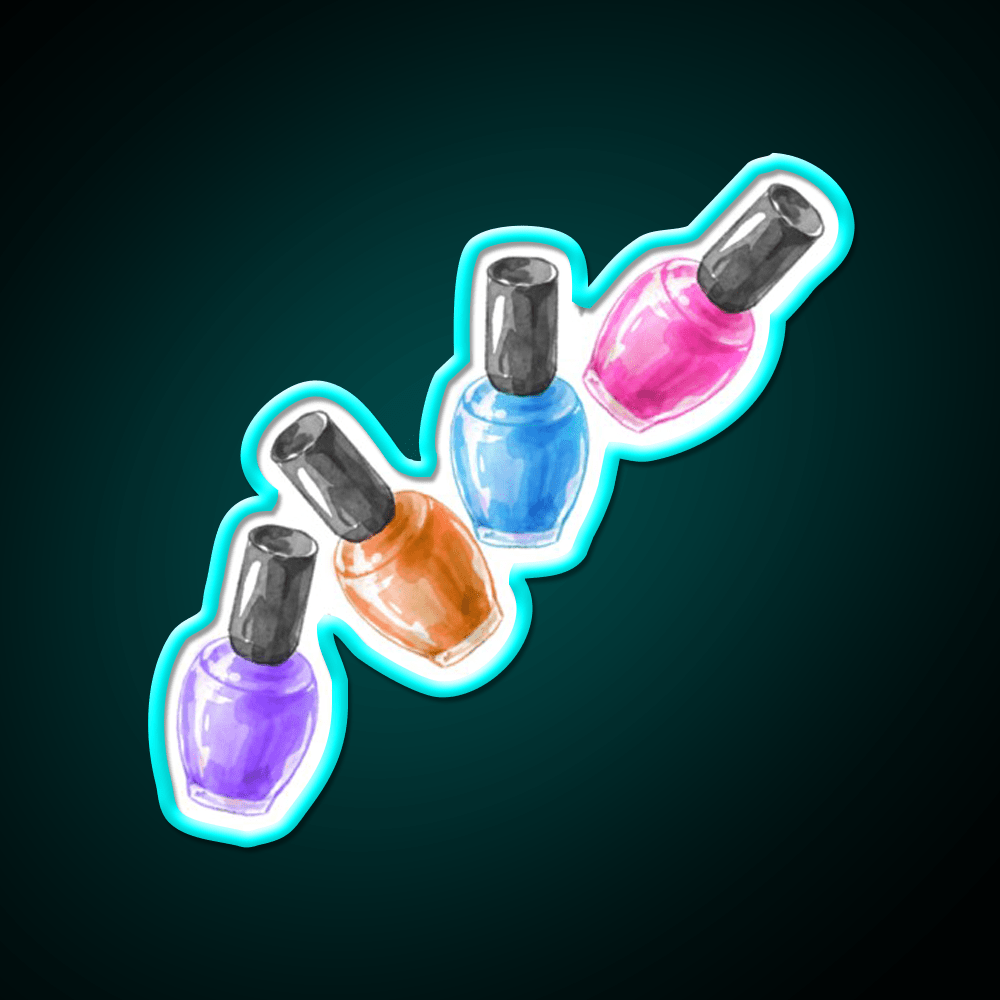 Cool Cute Colorful Nail Polish Bottle Nail Salon Led Neon Sign Rgb Color - Shineneon