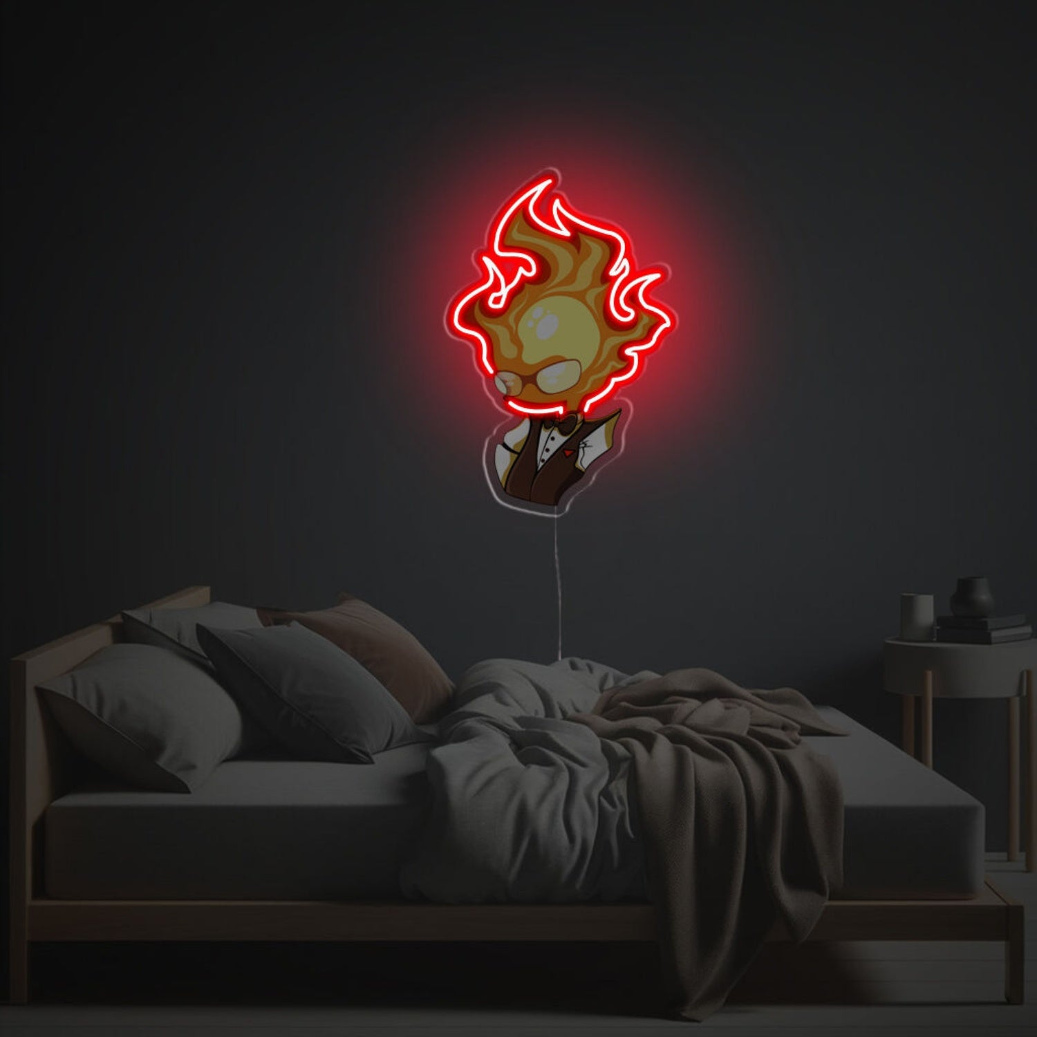 Cool Fire Boy In Suit Led Neon Acrylic Artwork | Shineneon
