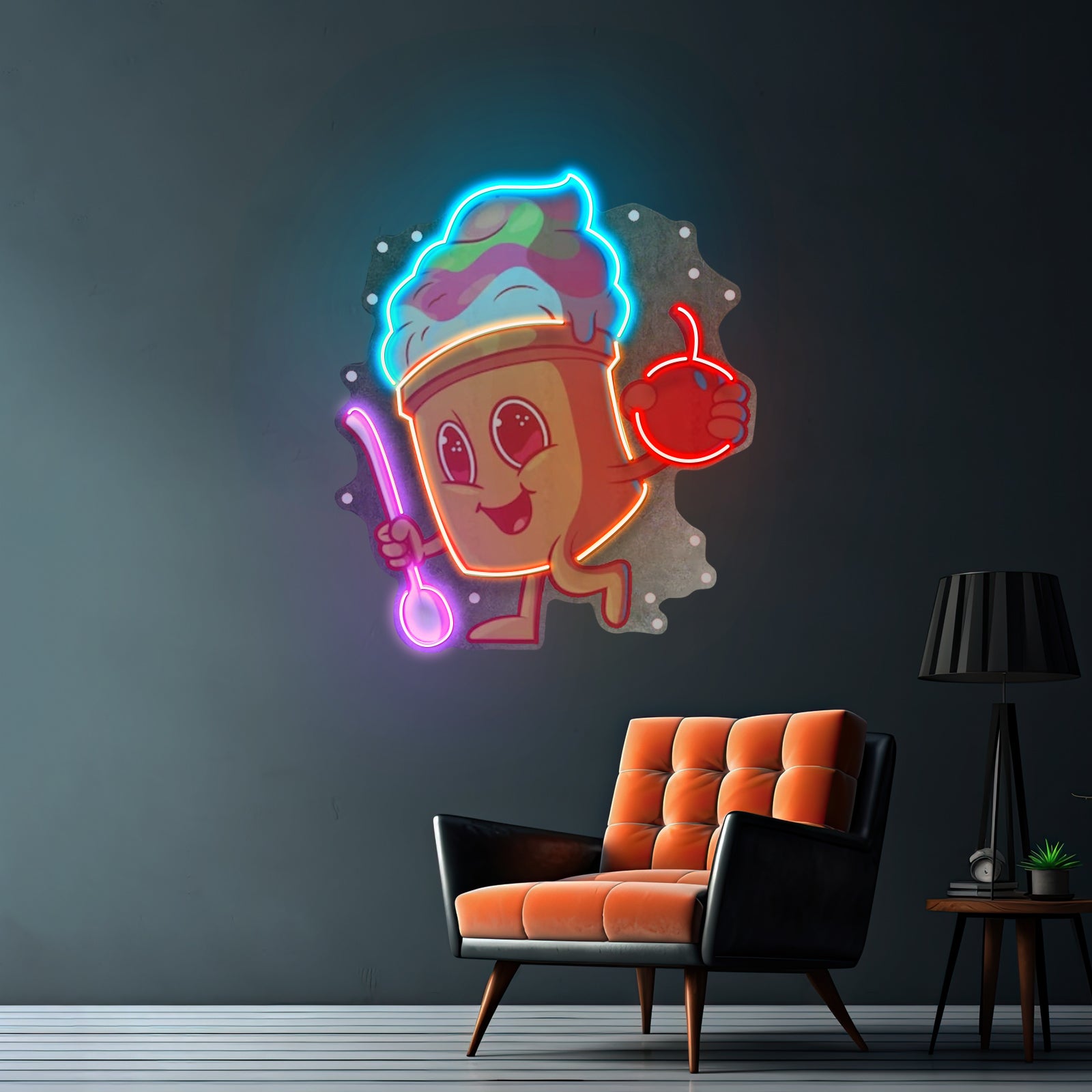 Cool Ice Cream Led Neon Sign Light Custom Led Signs