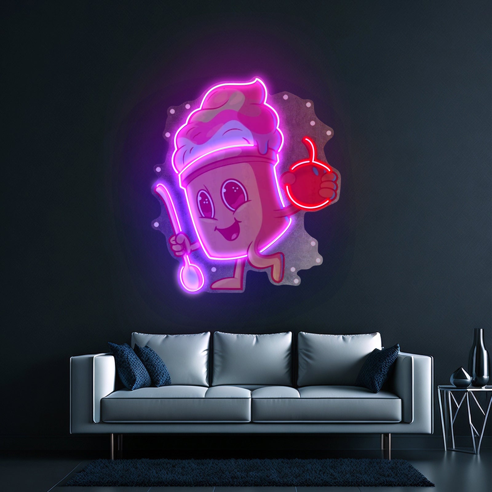 Cool Ice Cream Led Neon Sign Light Custom Led Signs