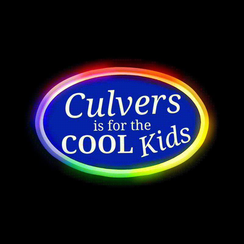 Cool Kids Culvers Fast Food Led Neon Sign For Burger Place Rgb Color