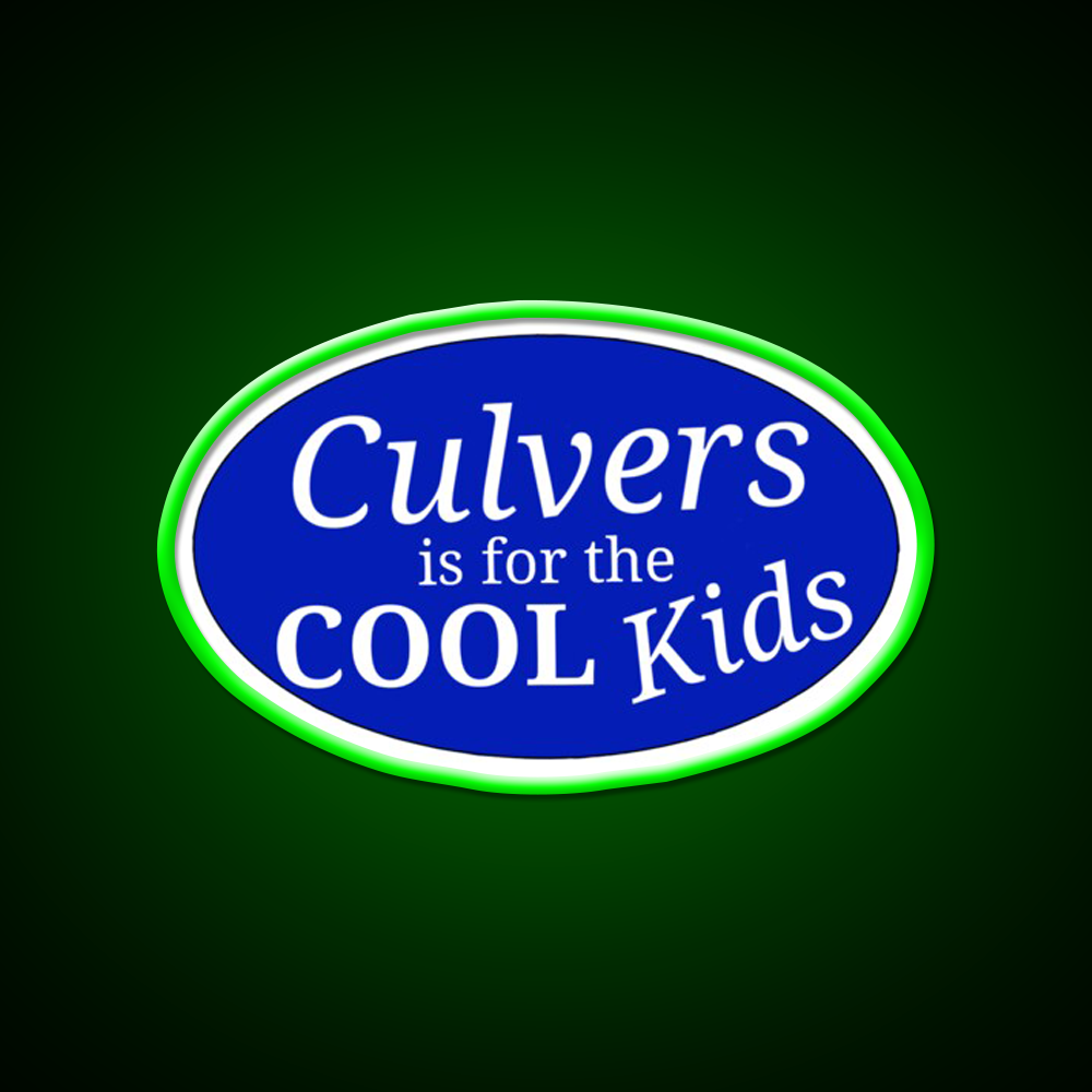 Cool Kids Culvers Fast Food Led Neon Sign For Burger Place Rgb Color