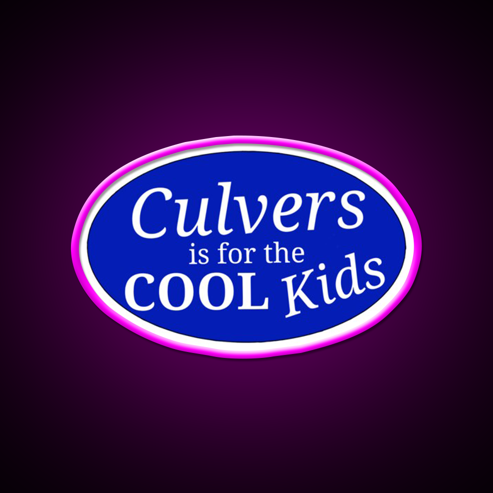 Cool Kids Culvers Fast Food Led Neon Sign For Burger Place Rgb Color