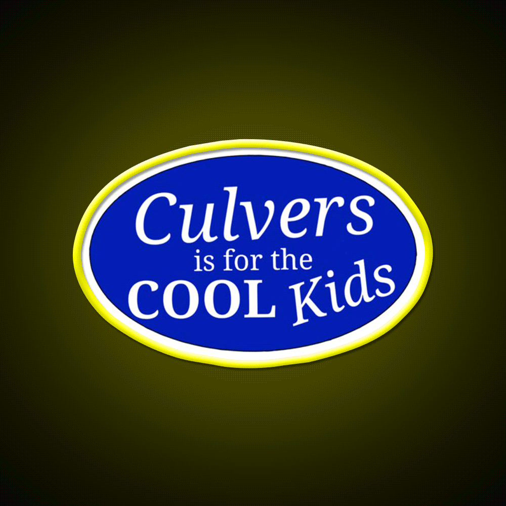 Cool Kids Culvers Fast Food Led Neon Sign For Burger Place Rgb Color