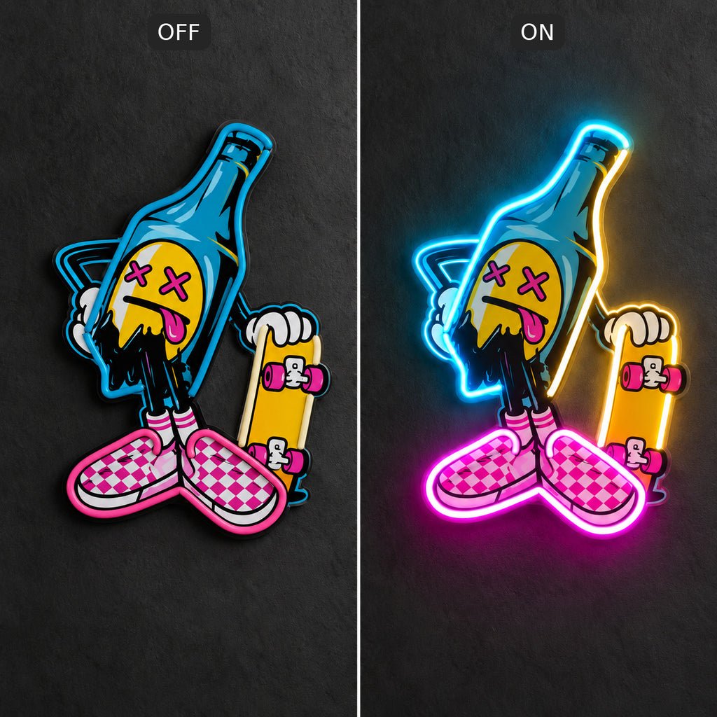Cool Skateboard Beer LED Neon Sign - Shineneon