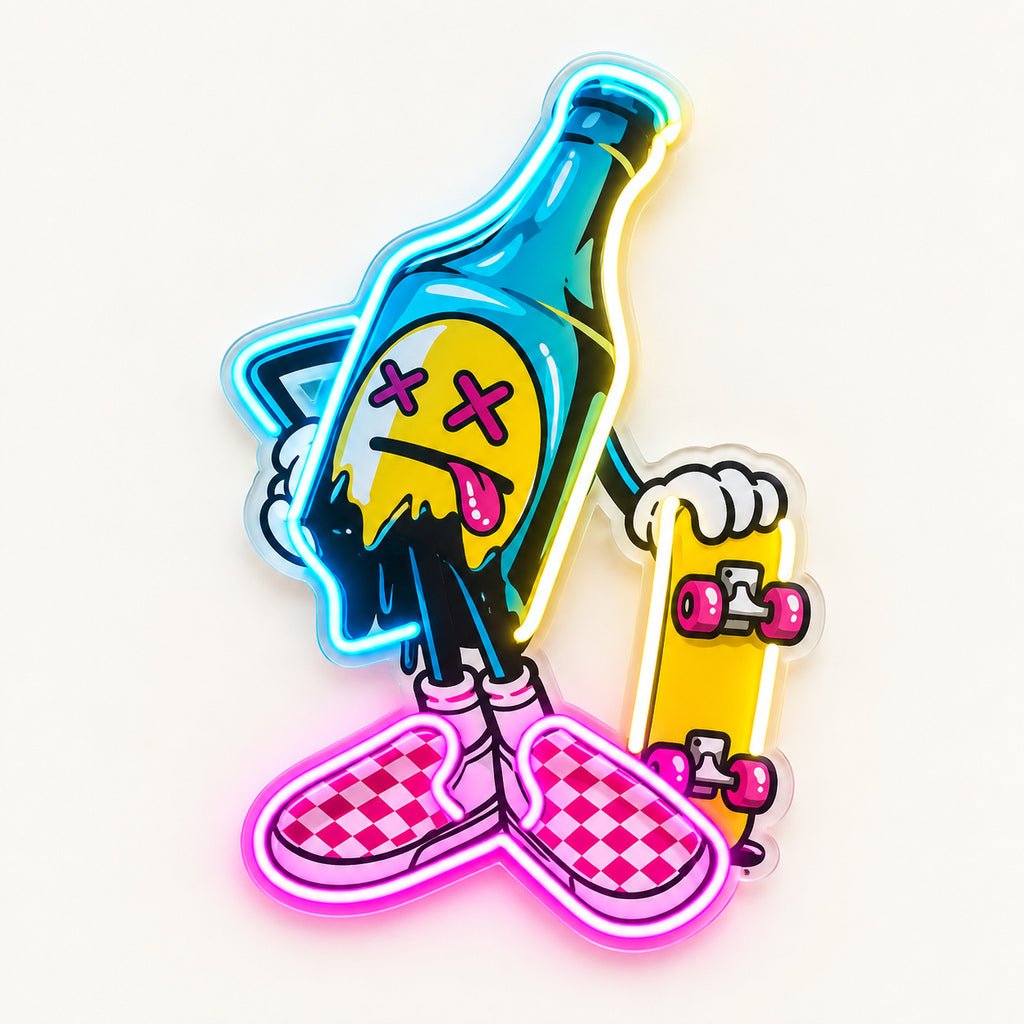 Cool Skateboard Beer LED Neon Sign - Shineneon