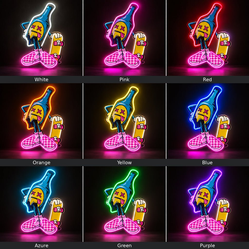Cool Skateboard Beer LED Neon Sign - Shineneon