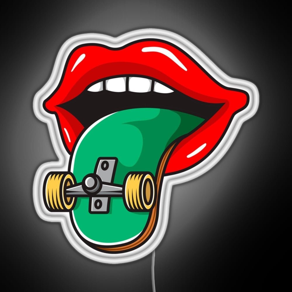 Cool Skater Skateboarder Tongue Rgb Neon Sign - Shineneon