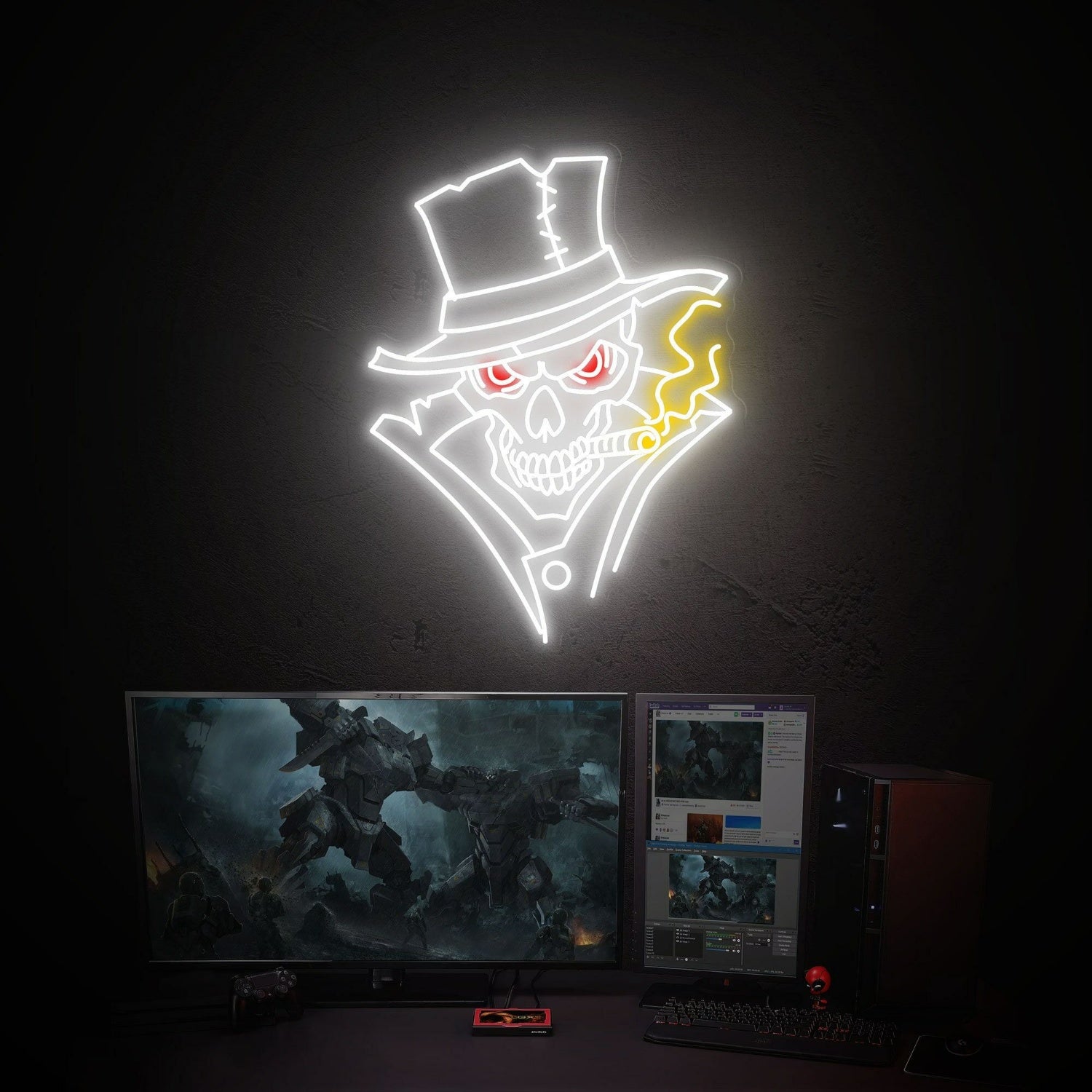 Cool Skull Led Neon Sign Smoking Art Artwork Wall Decoration | Shineneon