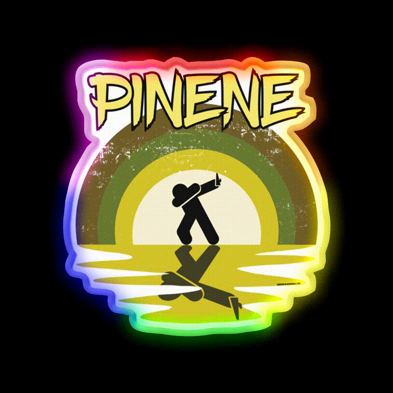Cool Stoner Pinene Terpene Hemp Inspired Green Leaf Led Neon Sign Rgb Color - LED neon sign close-up detail