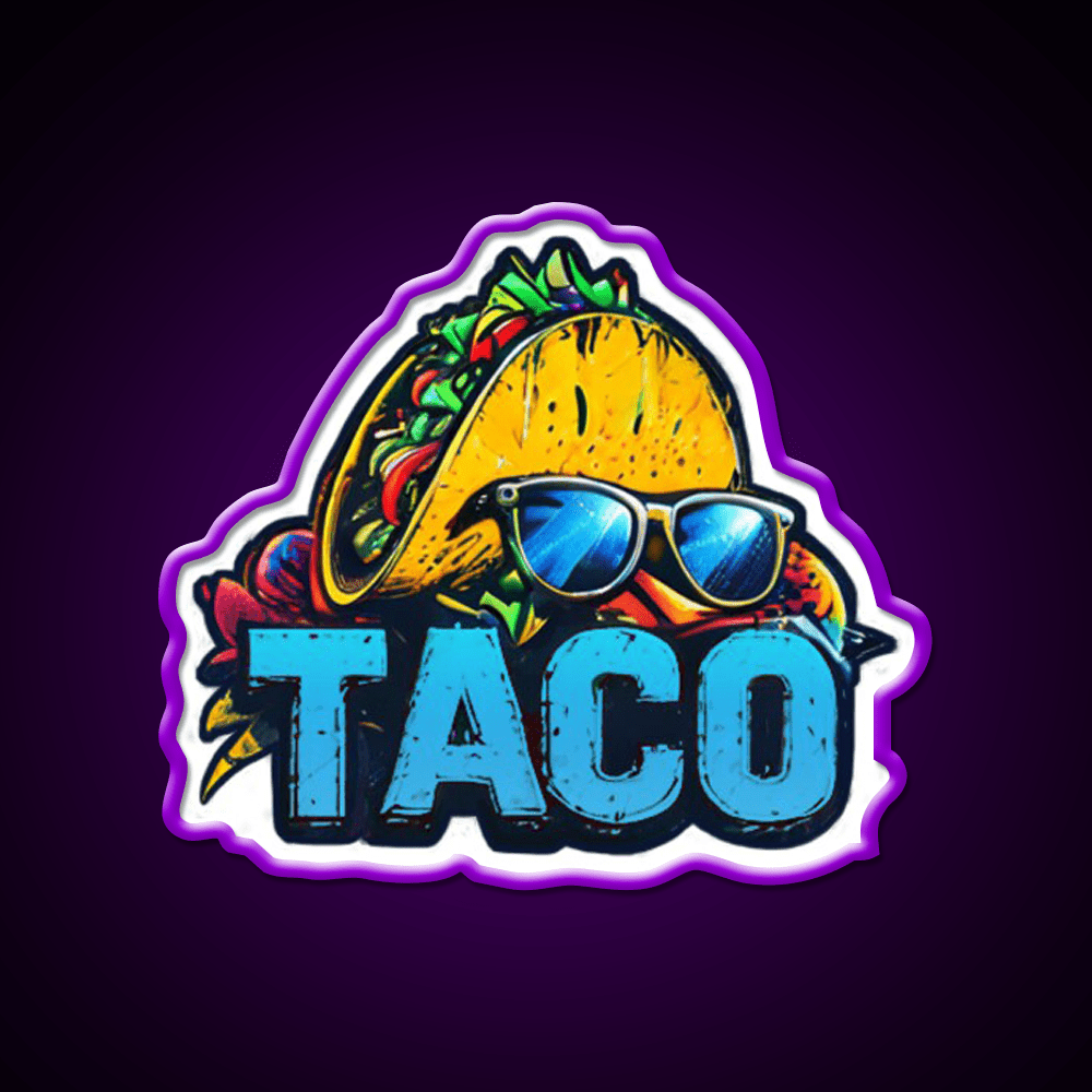 Cool Taco With Sunglasses Cute Taco Led Neon Sign Wall Light Rgb Color - Shineneon