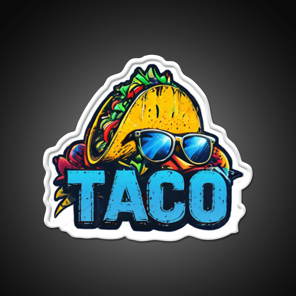 Cool Taco With Sunglasses Cute Taco Led Neon Sign Wall Light Rgb Color - Shineneon