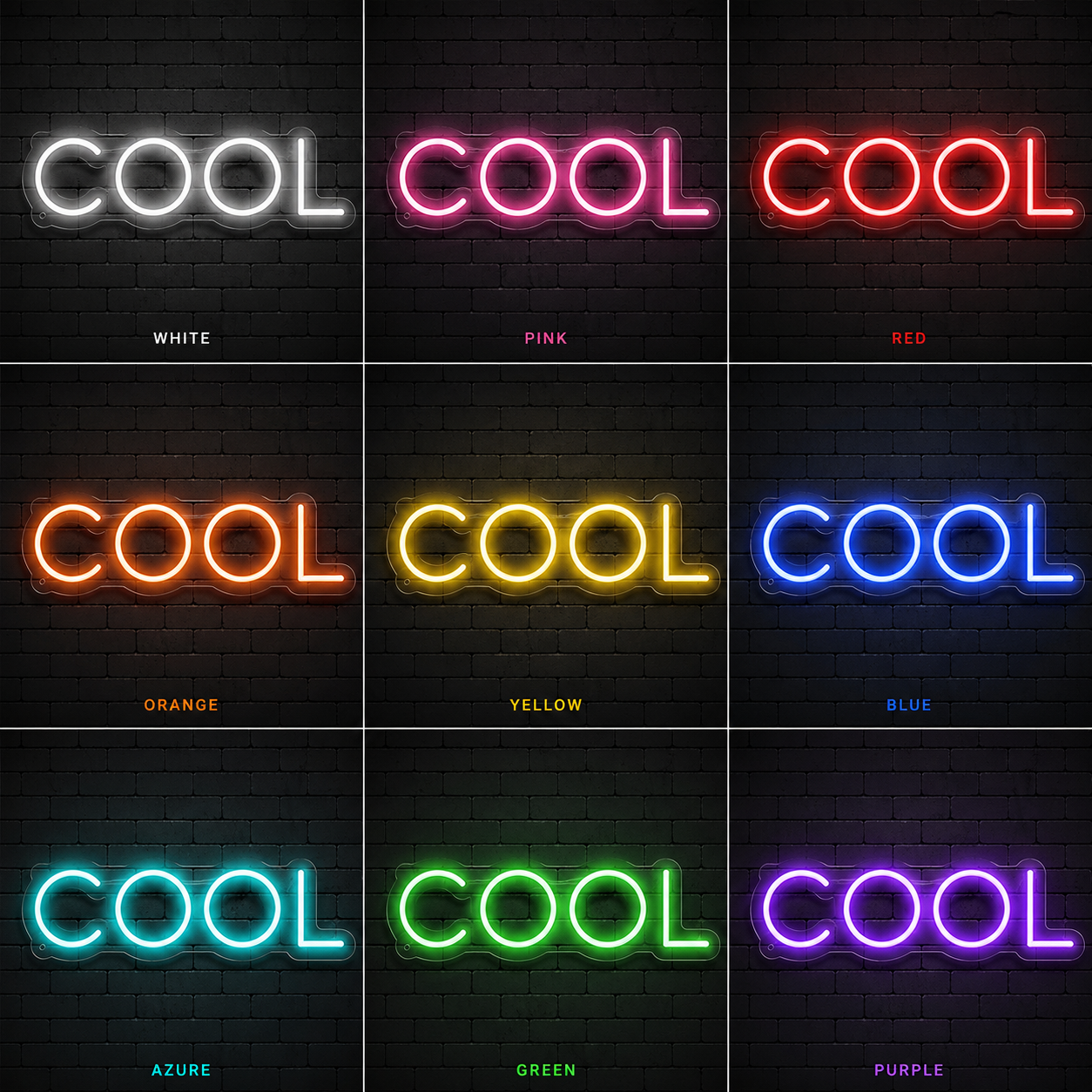 Cool Wall Decor LED Neon Sign - 05 Color Grid