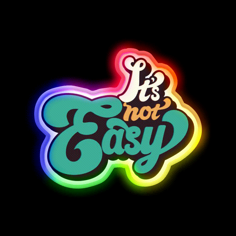 Copy Of Its Not Easy Retro Cafe Led Neon Sign Espresso Bar Art Rgb Color