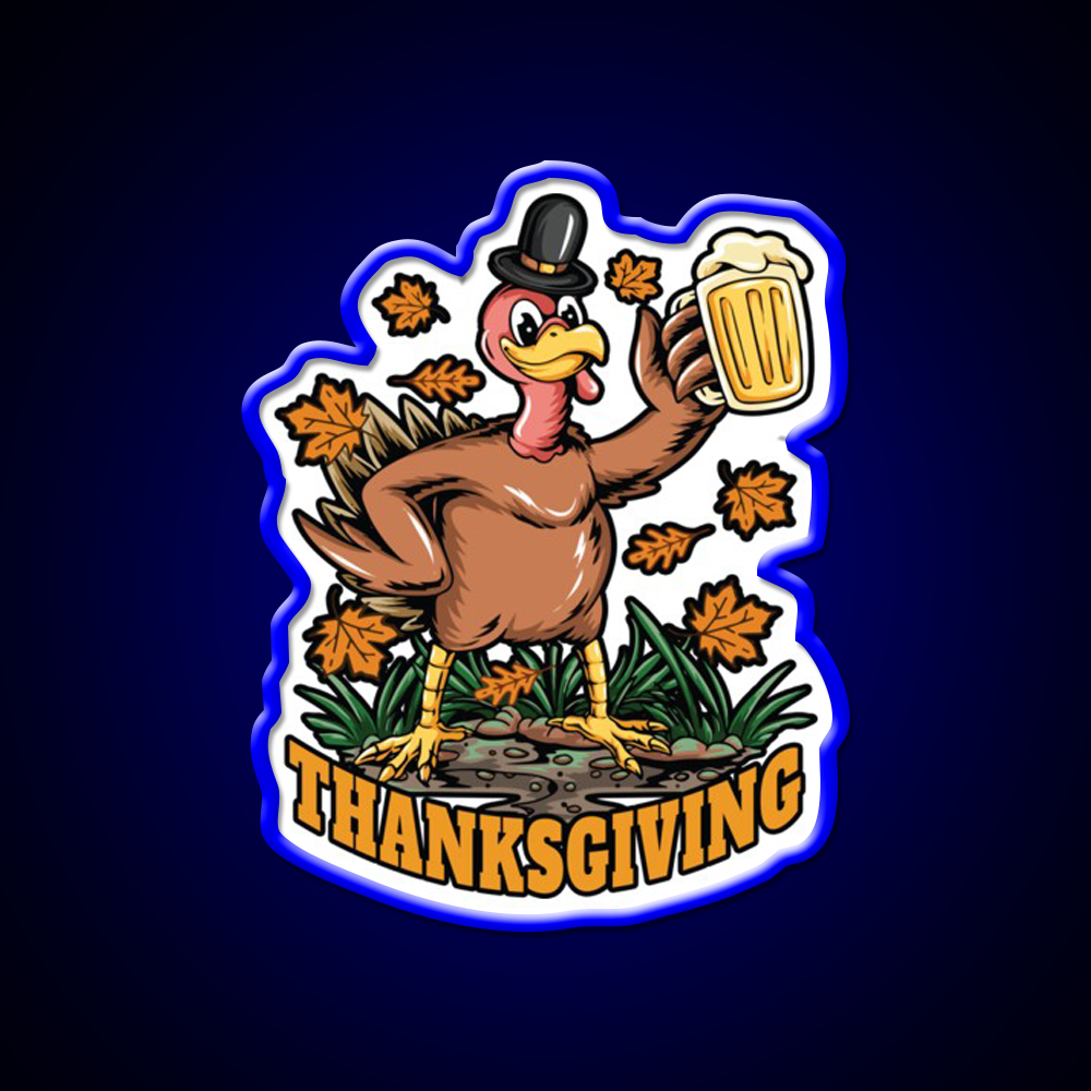 Copy Of Turkey Thanksgiving With Beer Bar Decor Led Neon Sign Rgb Color