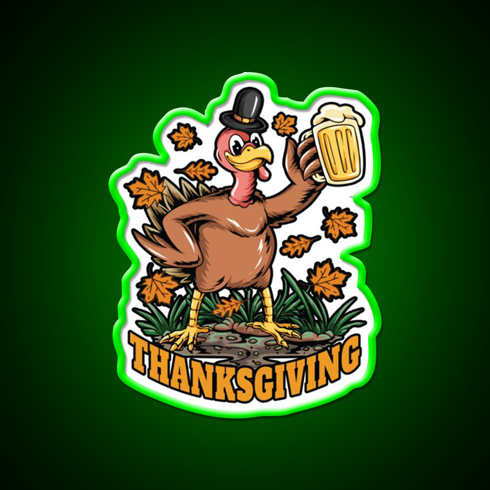 Copy Of Turkey Thanksgiving With Beer Bar Decor Led Neon Sign Rgb Color