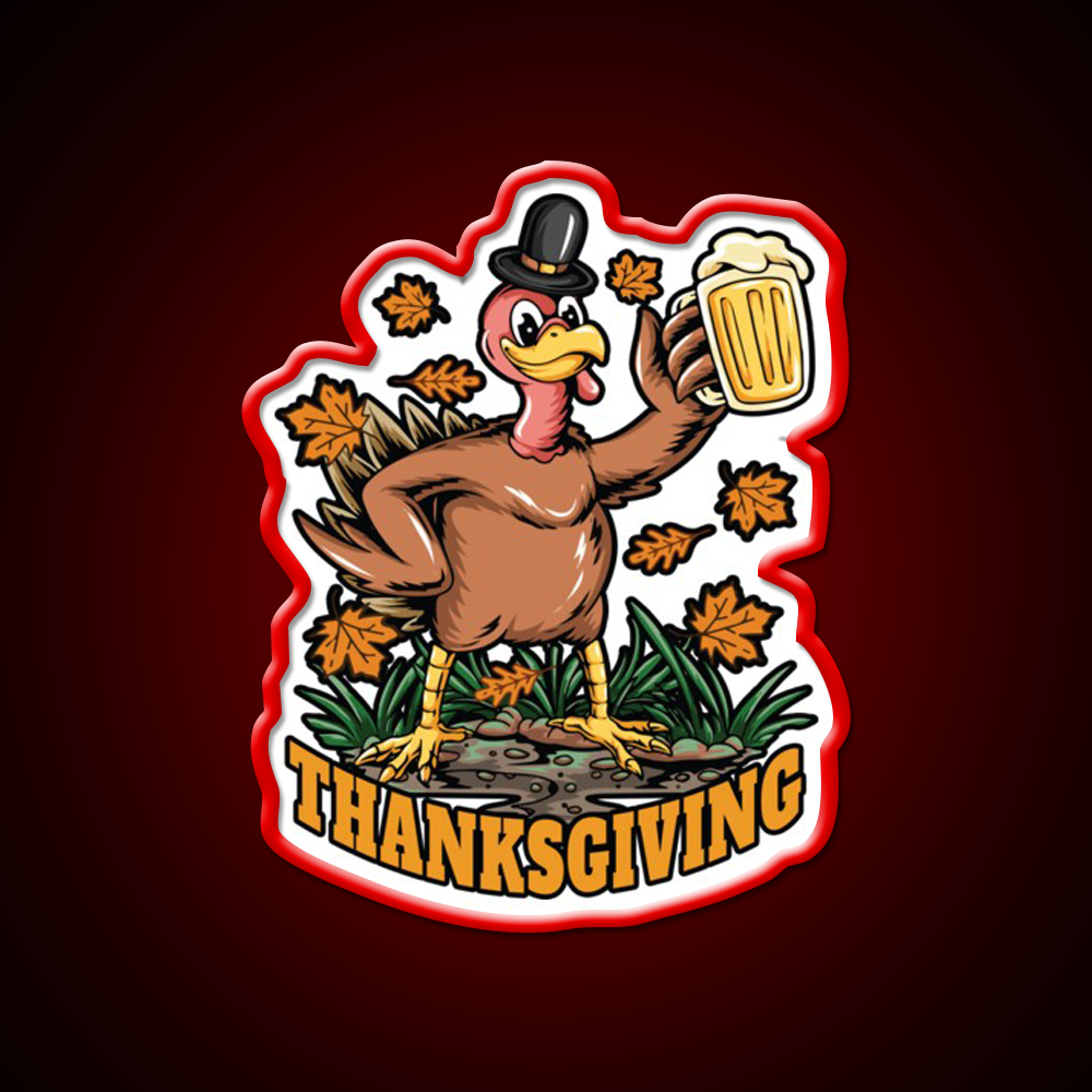 Copy Of Turkey Thanksgiving With Beer Bar Decor Led Neon Sign Rgb Color