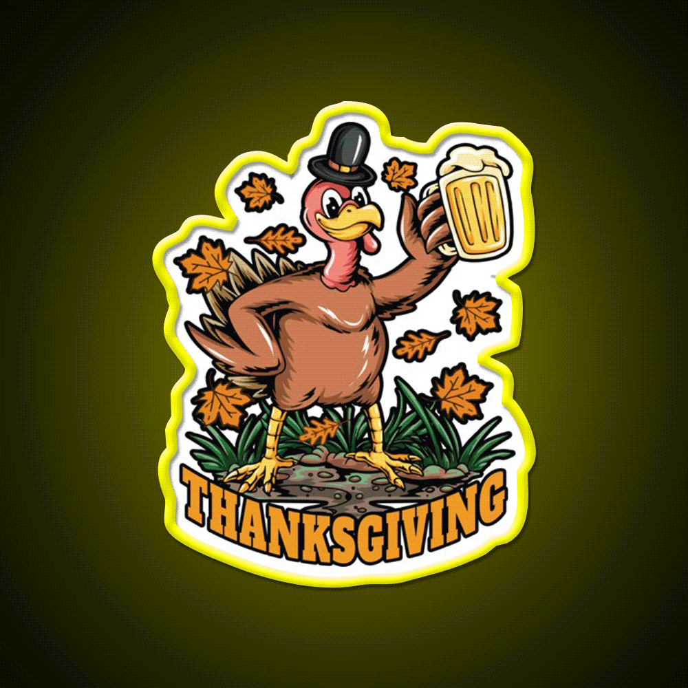 Copy Of Turkey Thanksgiving With Beer Bar Decor Led Neon Sign Rgb Color