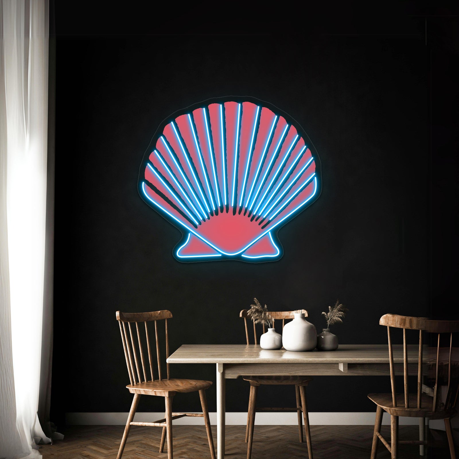 Coral Seashell Artwork Business Led Sign